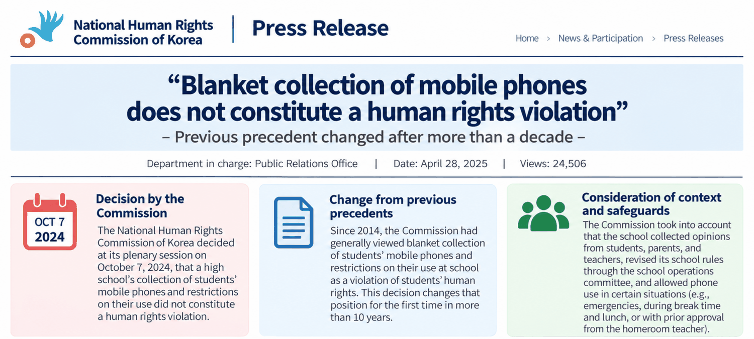 Excerpt from the Human Rights Commission press release announcing the reversal, translated into English